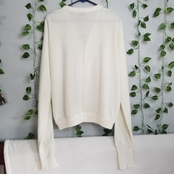 Vintage PICKERING Brookwood Country Club USA Ivory Button Up Cardigan R… - Picture 7 of 12